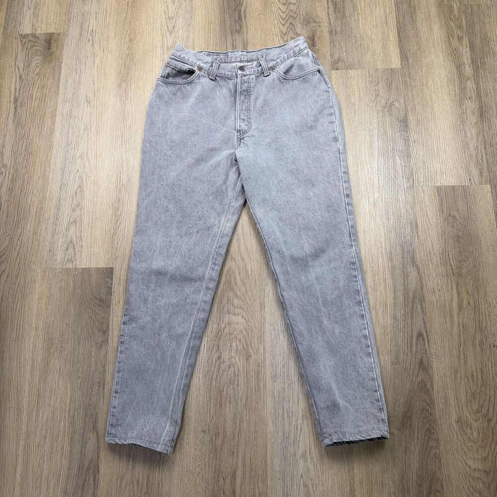 Vintage Levis 544 Jeans Womens 14 Gray Denim Relaxed Tapered Button Fly USA 90s